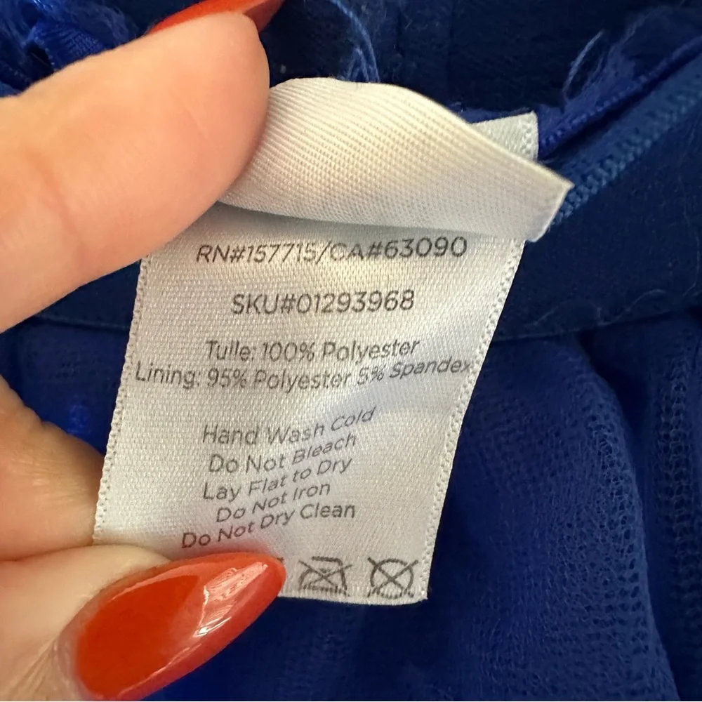 Spirit Halloween Blue Ruffle Tulle Skirt Size Small/Medium - Picture 5 of 5